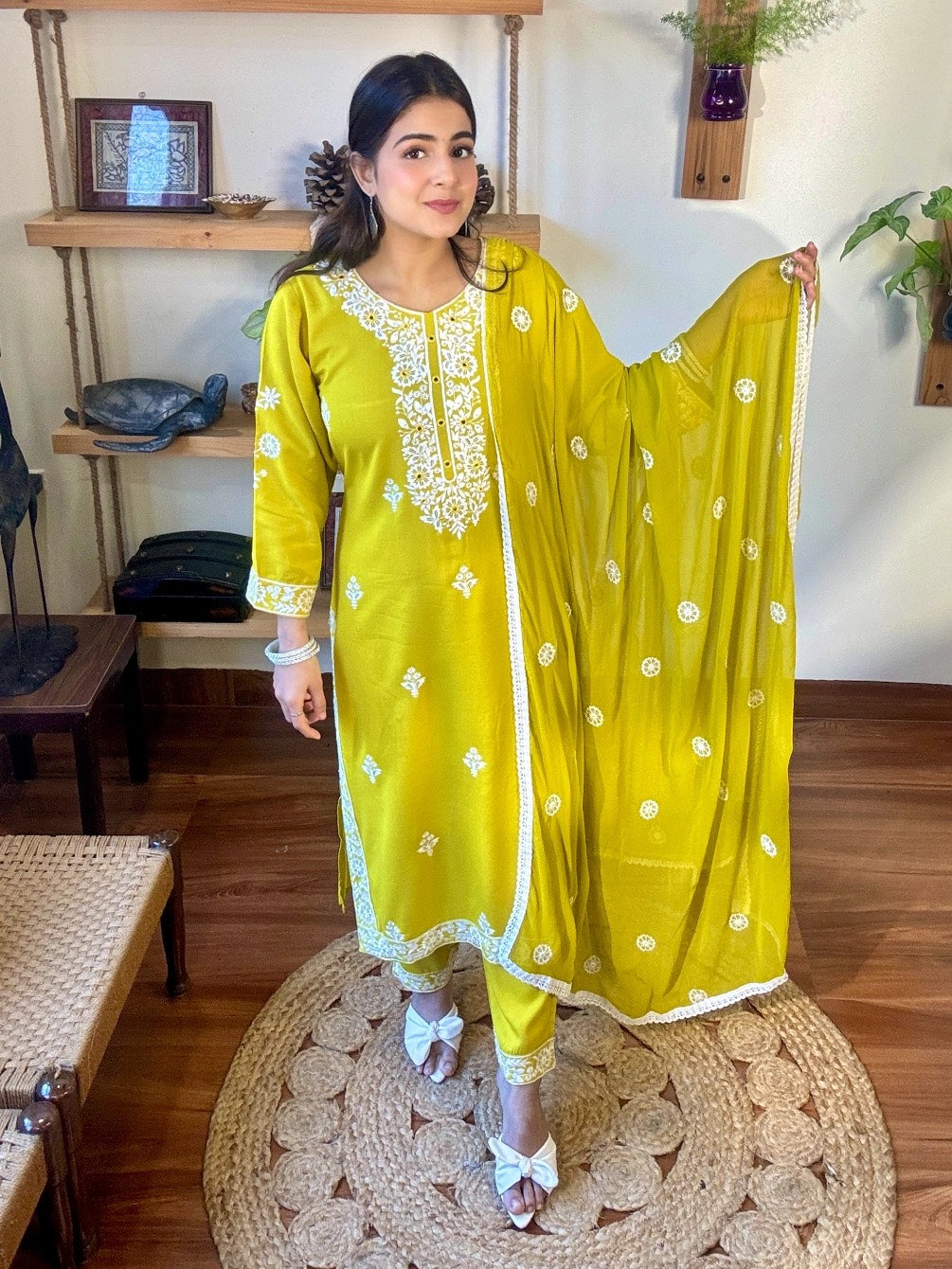 Mehak Lime Green Rayon Suit |Param Iqbal