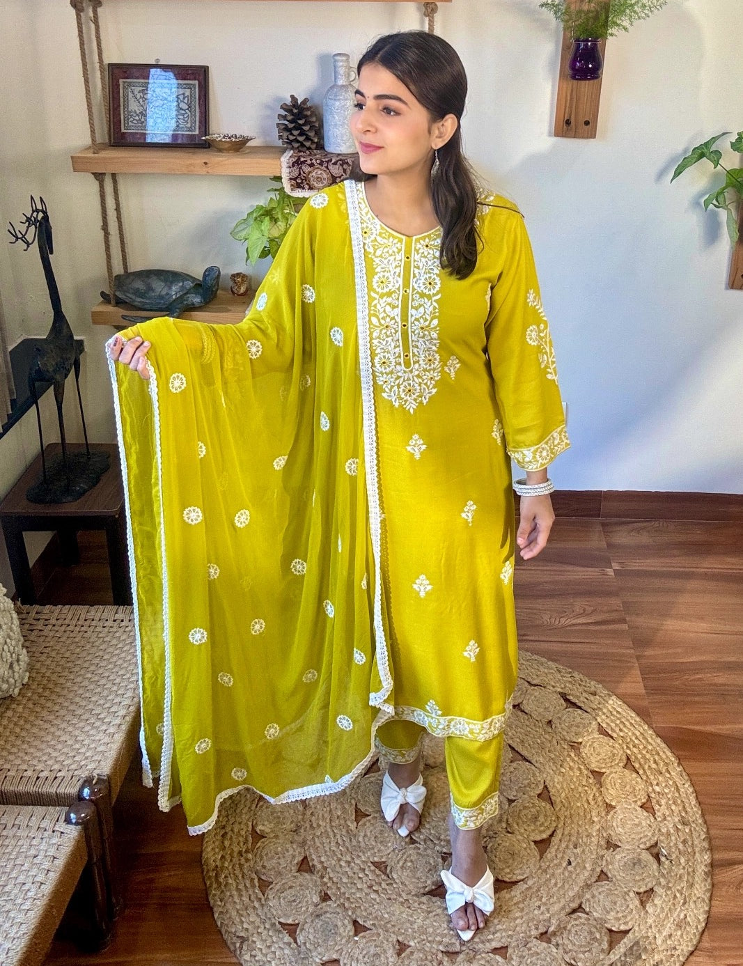  Mehak Lime Green Rayon Suit |Param Iqbal