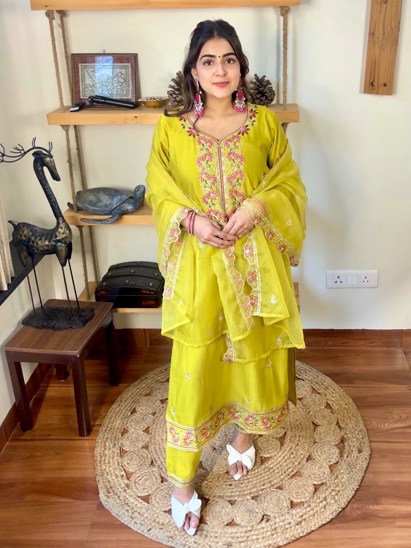 Naina Lime Green Roman Silk Suit | Param Iqbal