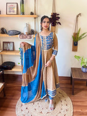 Nora Camel Brown Cotton Suit | Param Iqbal 