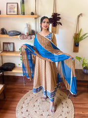Nora Camel Brown Cotton Suit | Param Iqbal 