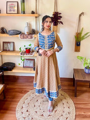 Nora Camel Brown Cotton Suit | Param Iqbal 