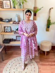 Gauhar Pink Cotton Suit | Param Iqbal 