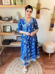 Gulbano Blue Cotton Suit | Param Iqbal 