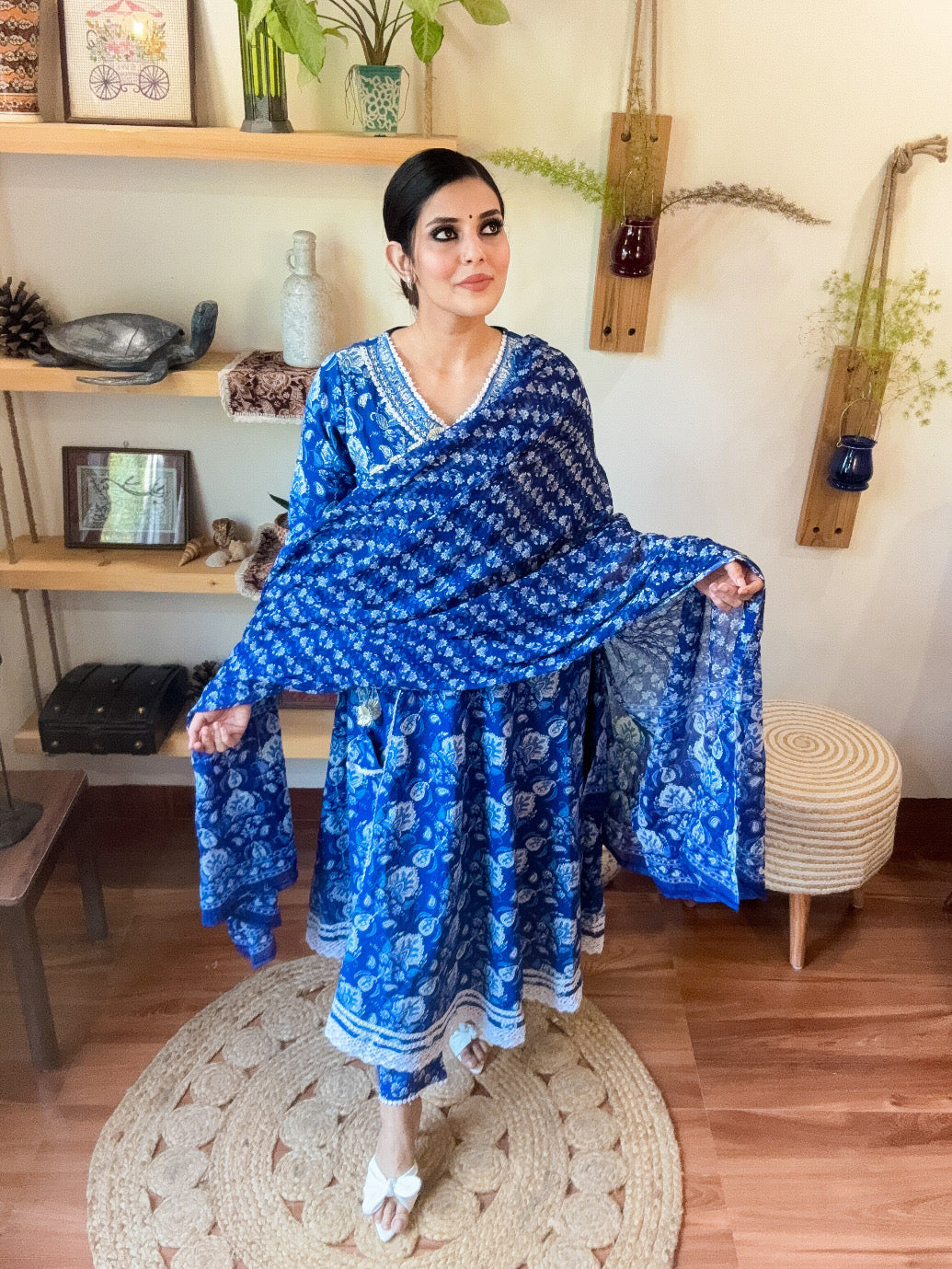 Gulbano Blue Cotton Suit | Param Iqbal 