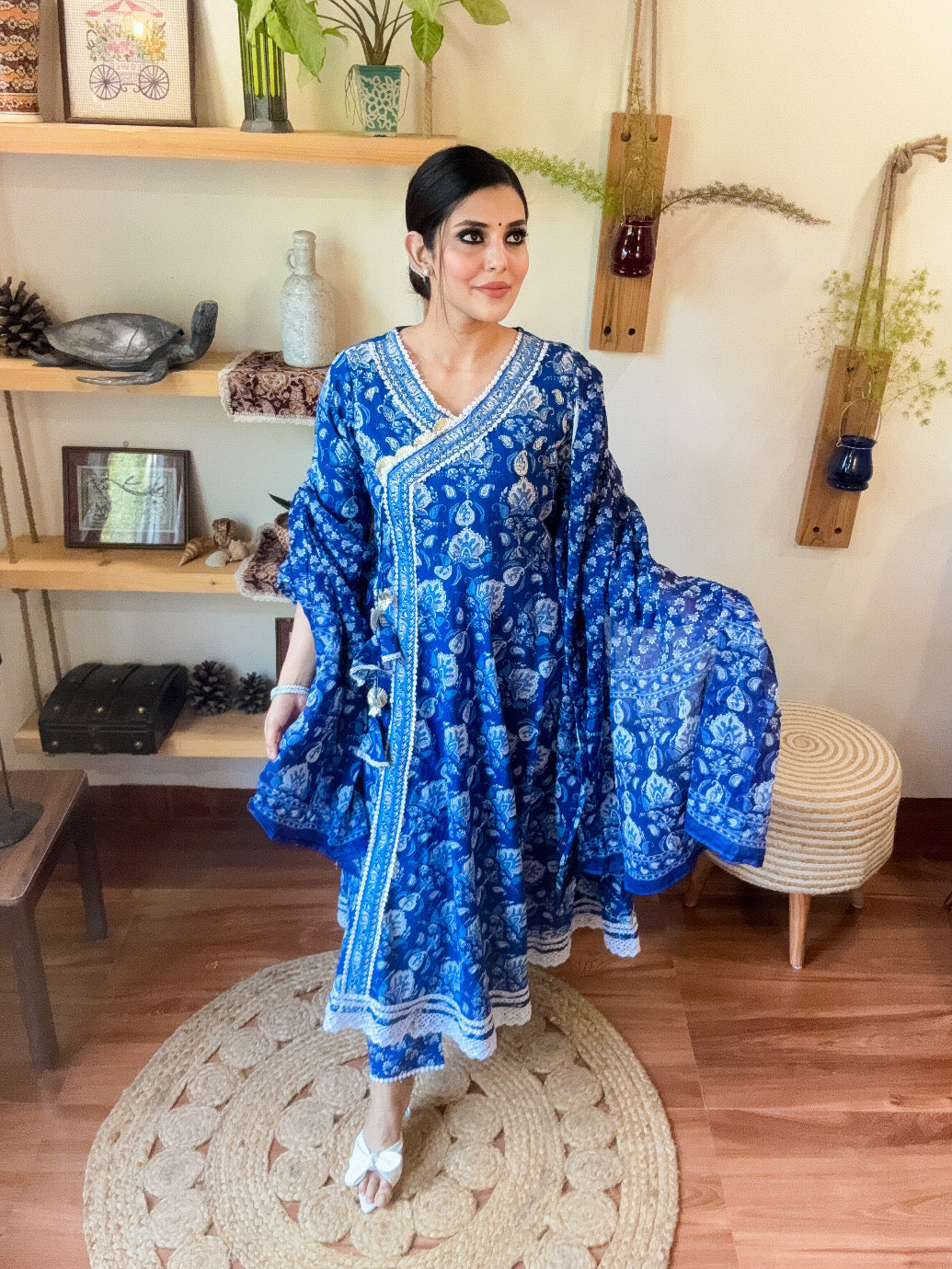 Gulbano Blue Cotton Suit | Param Iqbal 