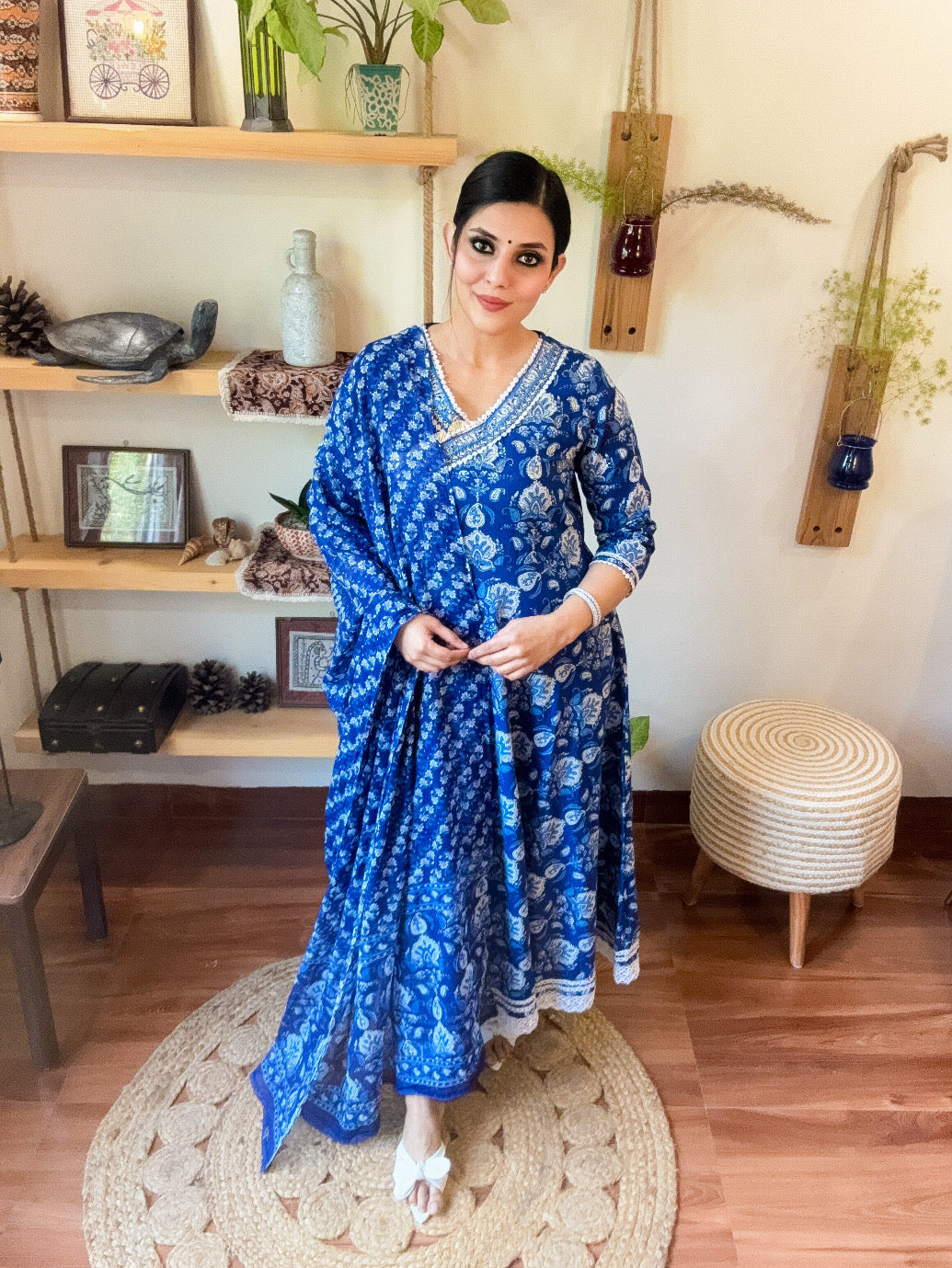 Gulbano Blue Cotton Suit | Param Iqbal 