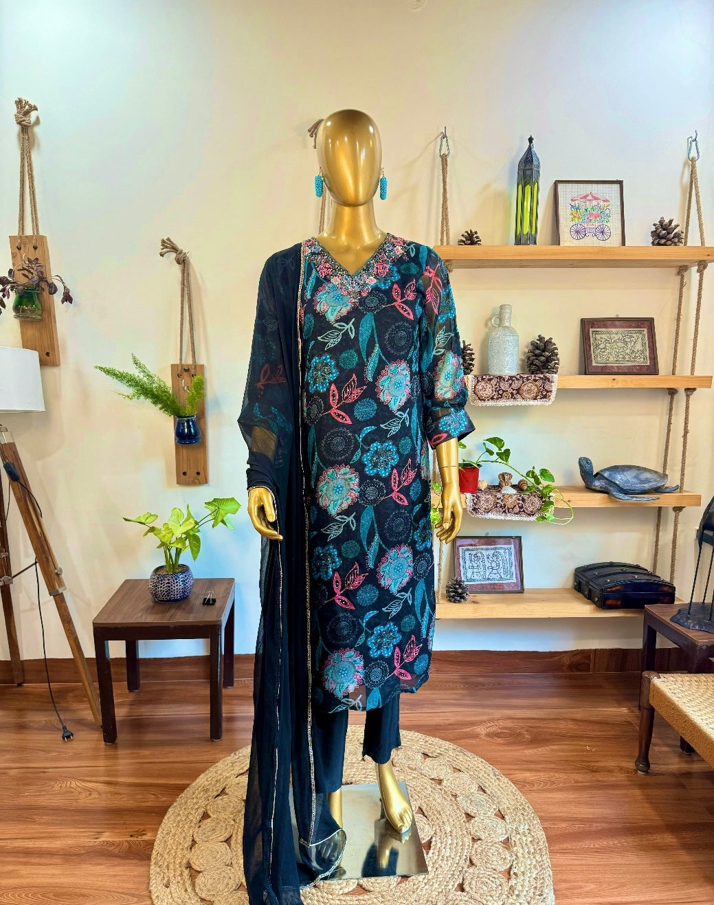 Zeenat black organza suit | Param Iqbal 