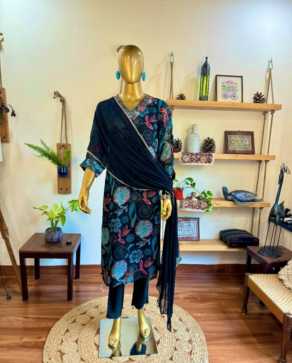 Zeenat black organza suit | Param Iqbal 