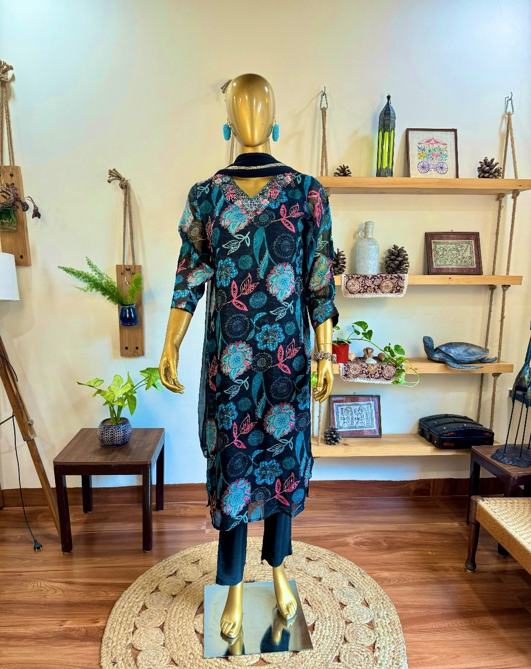 Zeenat black organza suit | Param Iqbal 