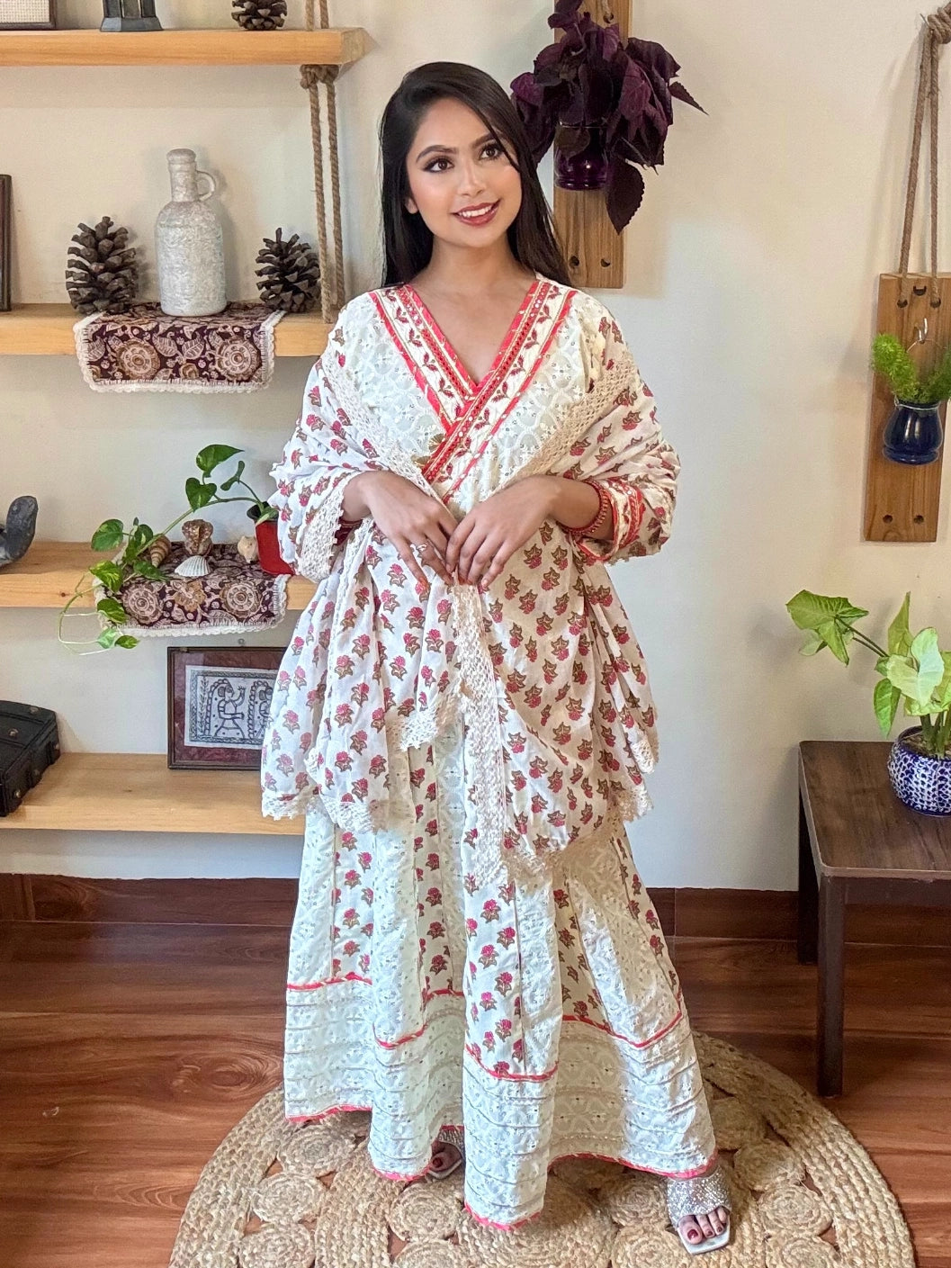 Niloufar white Cotton Suit |Param Iqbal 