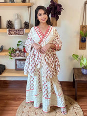 Niloufar white Cotton Suit |Param Iqbal 