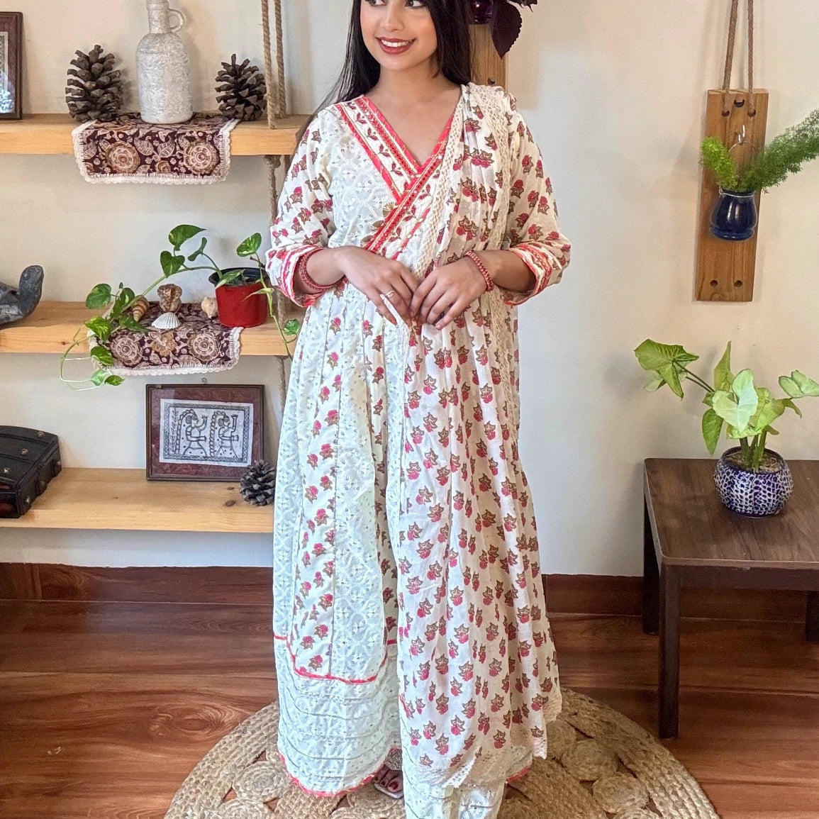 Niloufar white Cotton Suit |Param Iqbal 