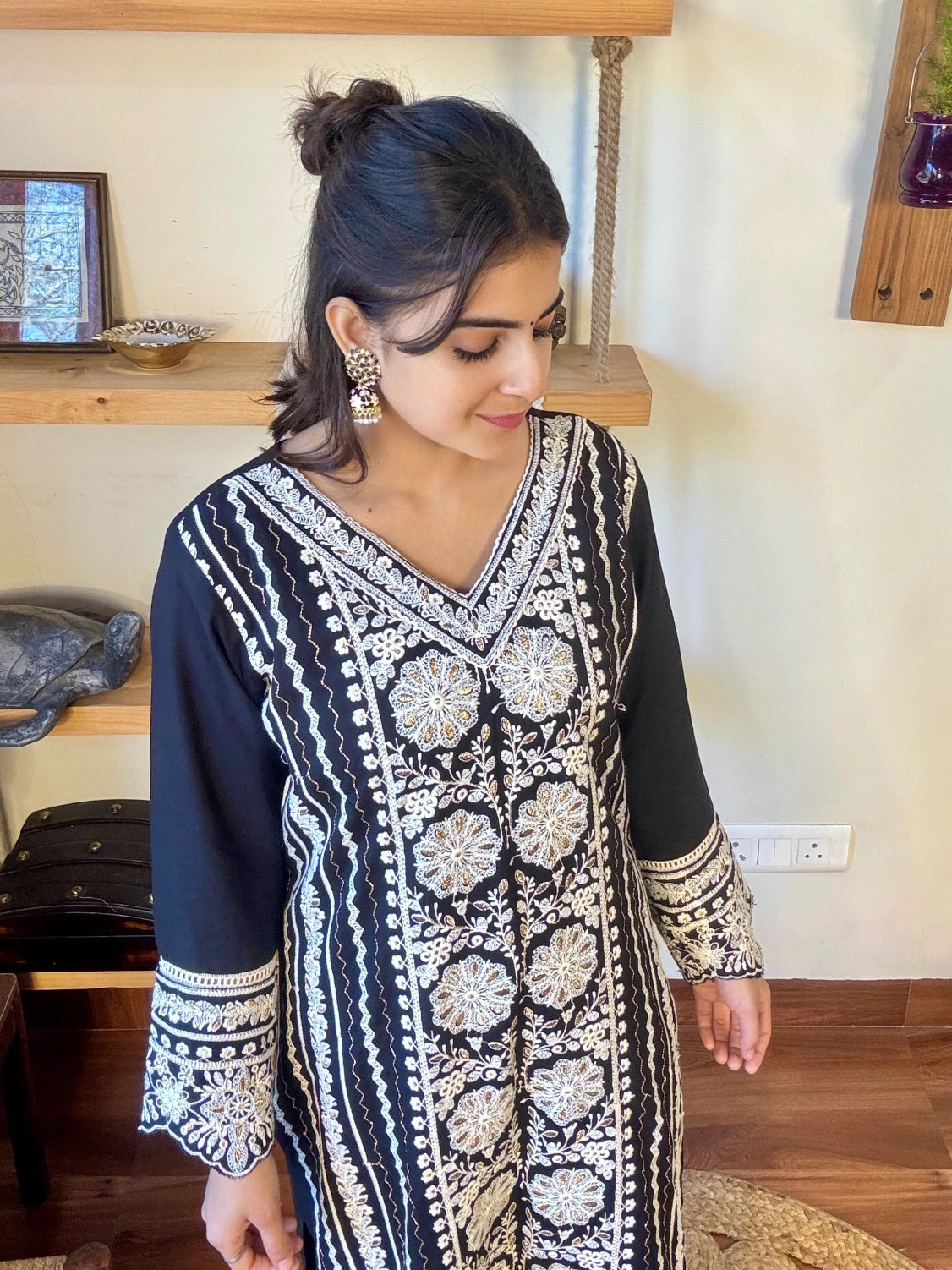 Baani Black Rayon Suit | Param Iqbal