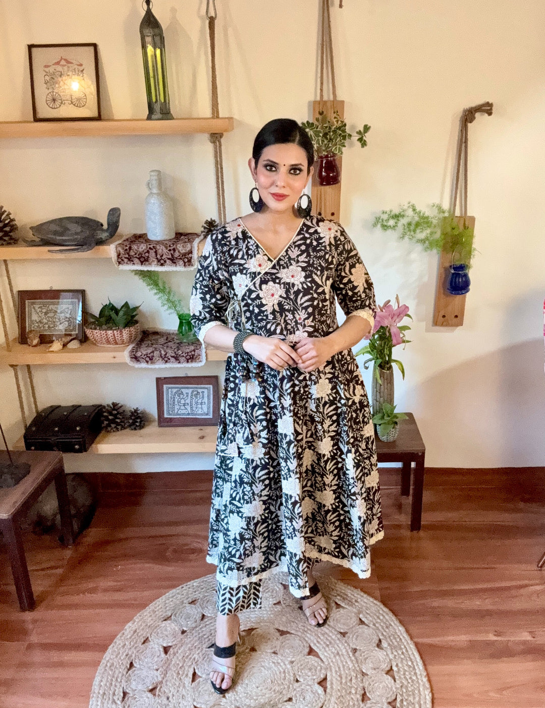 Tahirah Black Cotton Suit | Param Iqbal 