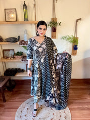 Tahirah Black Cotton Suit | Param Iqbal 