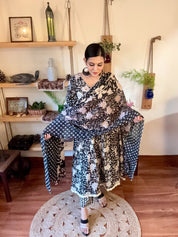 Tahirah Black Cotton Suit | Param Iqbal 