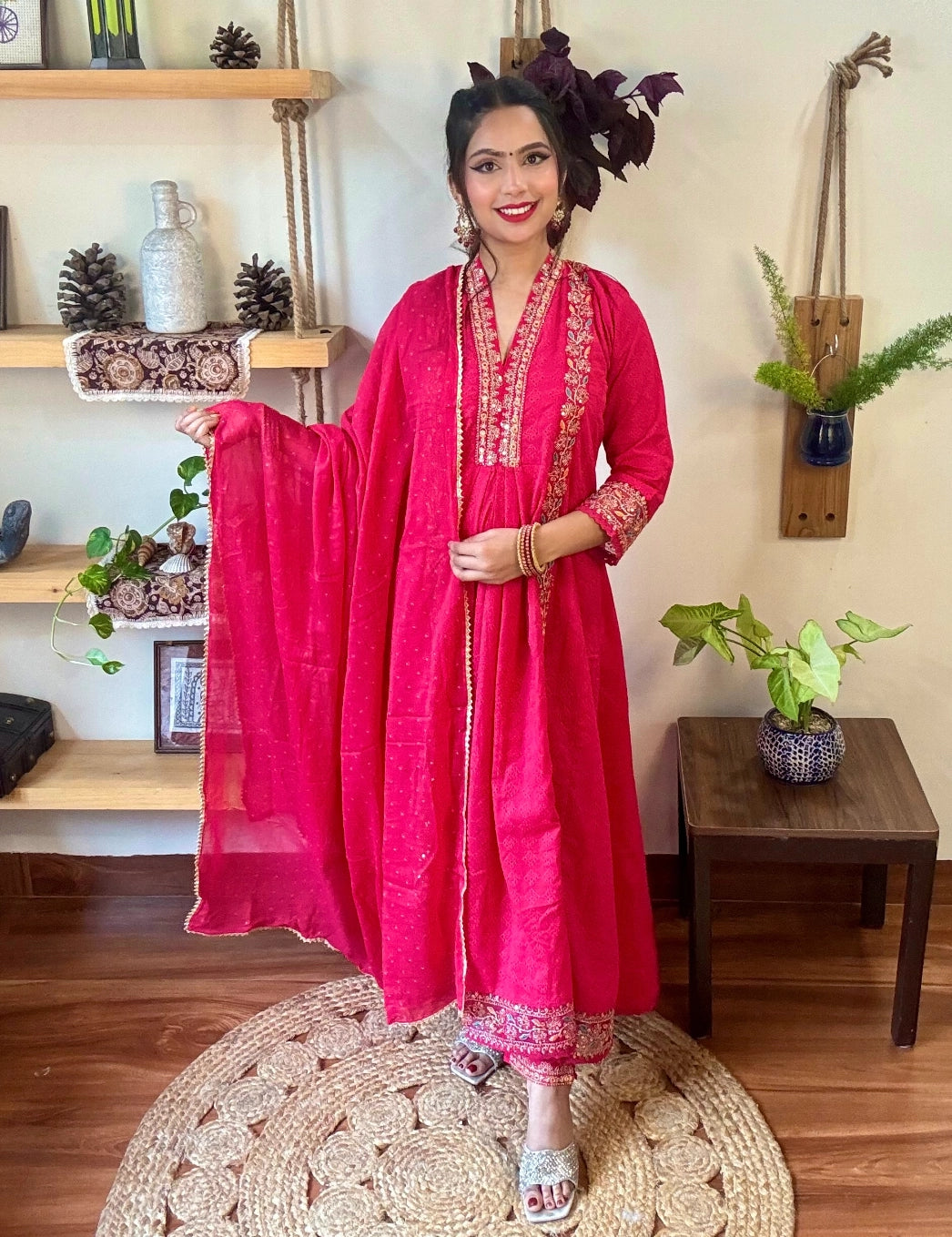 Rukhsar Ruby Pink Cotton Suit | Param Iqbal 
