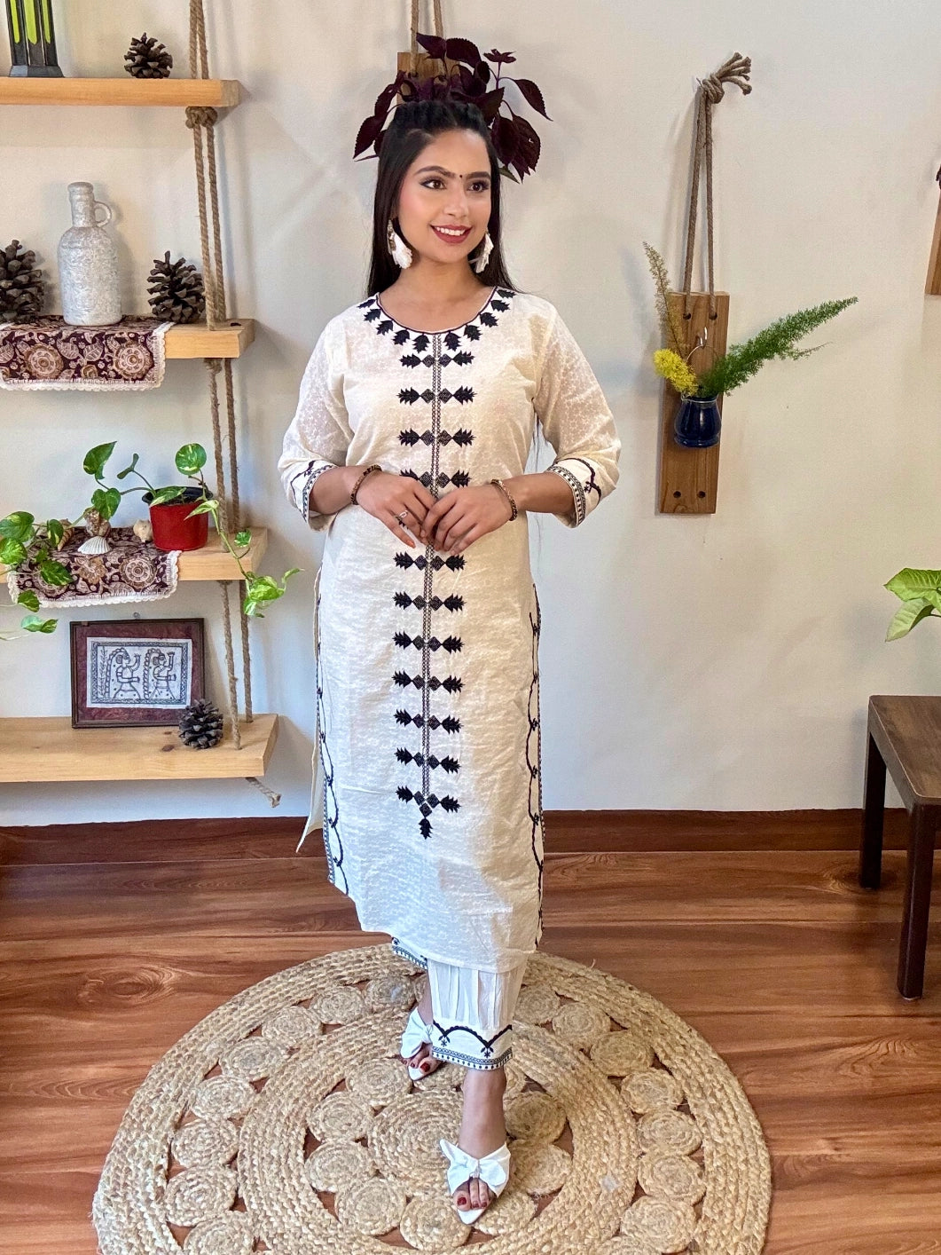 Sidra White Cotton Suit | Param Iqbal 