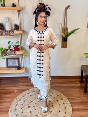 Sidra White Cotton Suit | Param Iqbal 