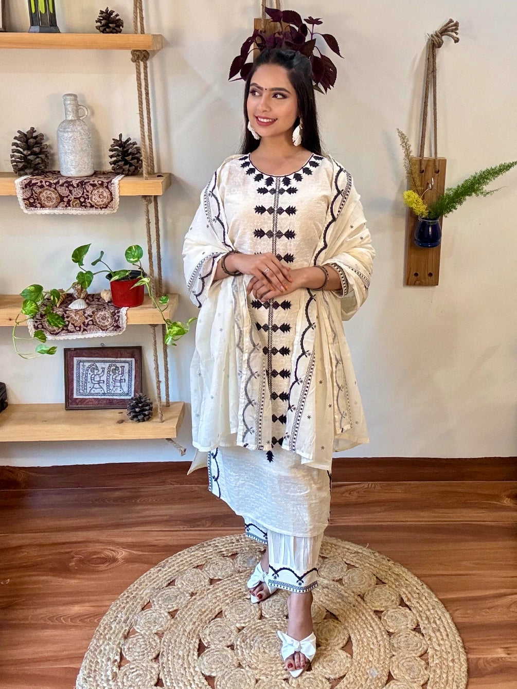 Sidra White Cotton Suit | Param Iqbal 