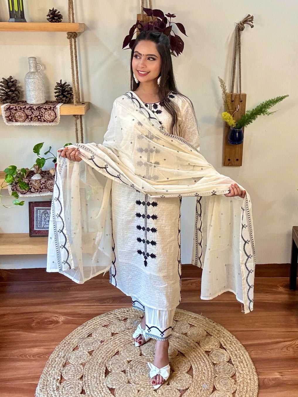 Sidra White Cotton Suit | Param Iqbal 