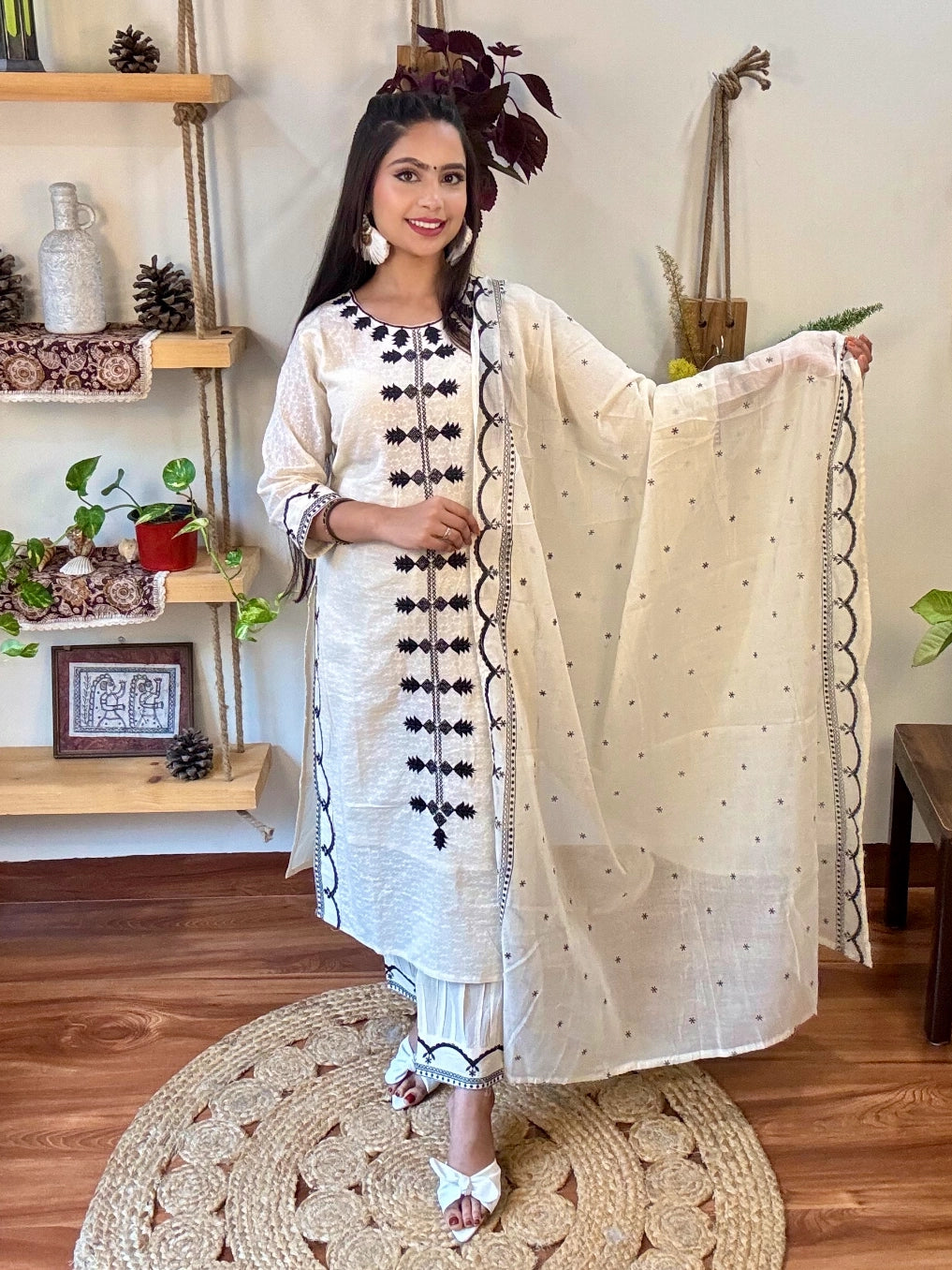 Sidra White Cotton Suit | Param Iqbal 