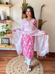 Gulrukh Pink Cotton Suit