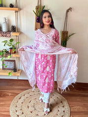 Gulrukh Pink Cotton Suit