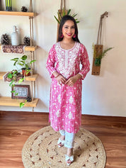Gulrukh Pink Cotton Suit