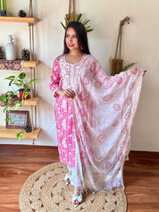 Gulrukh Pink Cotton Suit