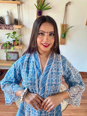 Shahnaz Blue Cotton Suit | Param Iqbal 