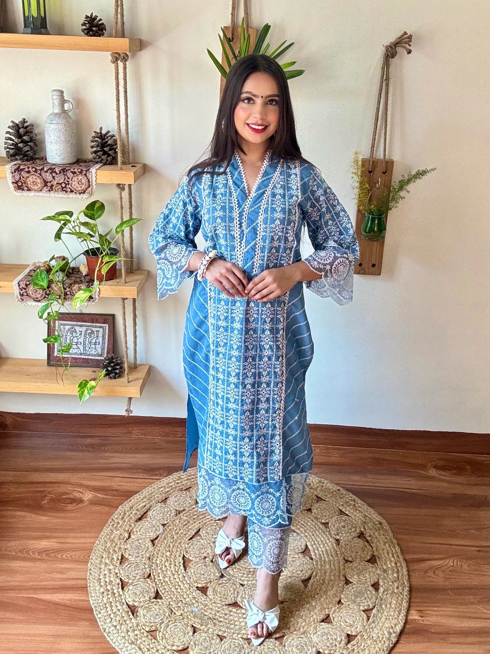 Shahnaz Blue Cotton Suit | Param Iqbal 