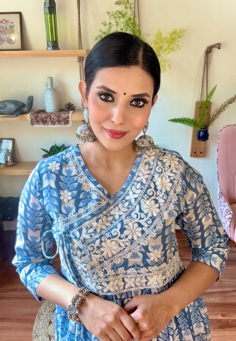 Firoza Sky Blue Cotton Suit