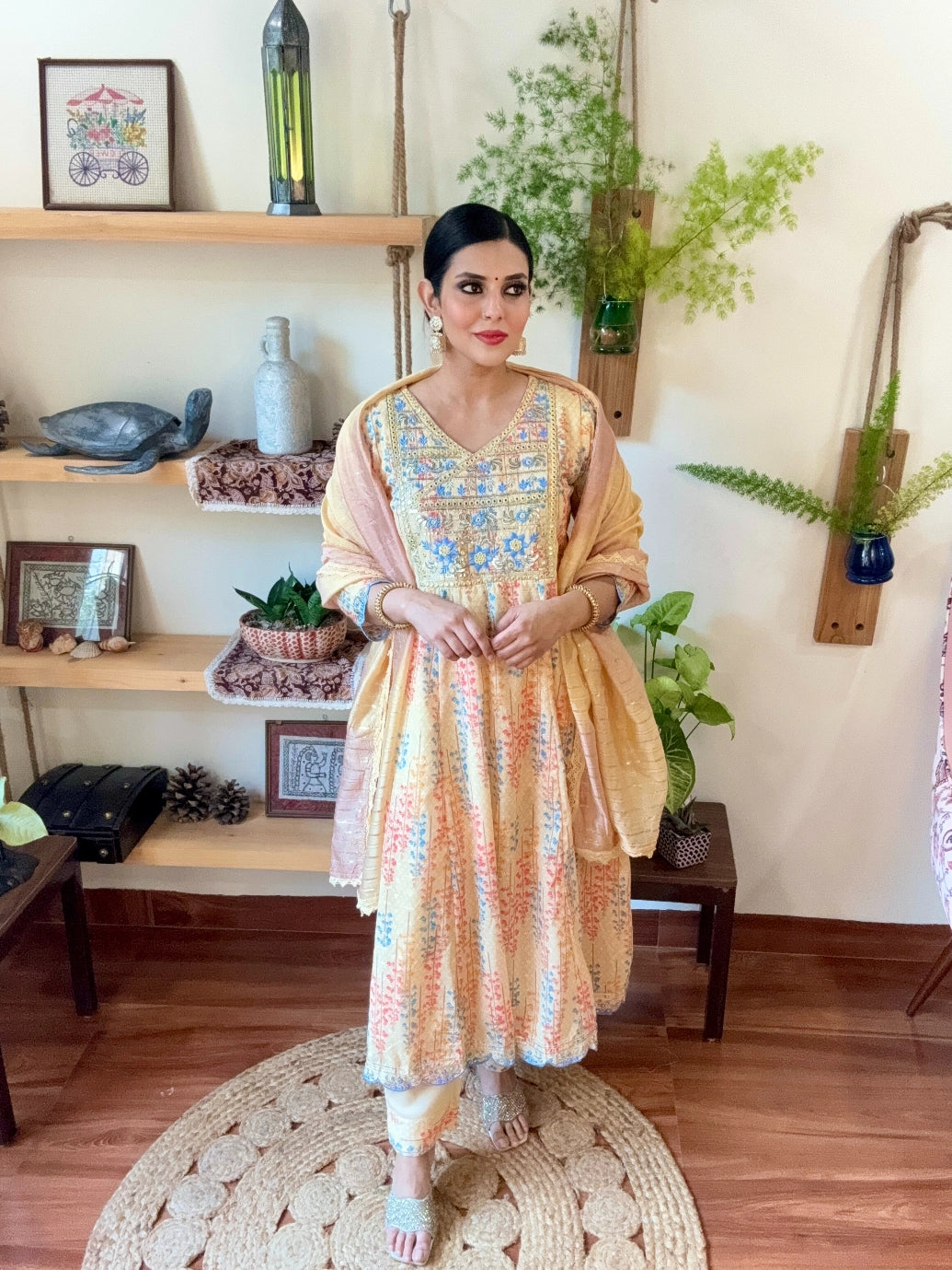 Imara Pastel Yellow Cotton Suit | Param Iqbal 