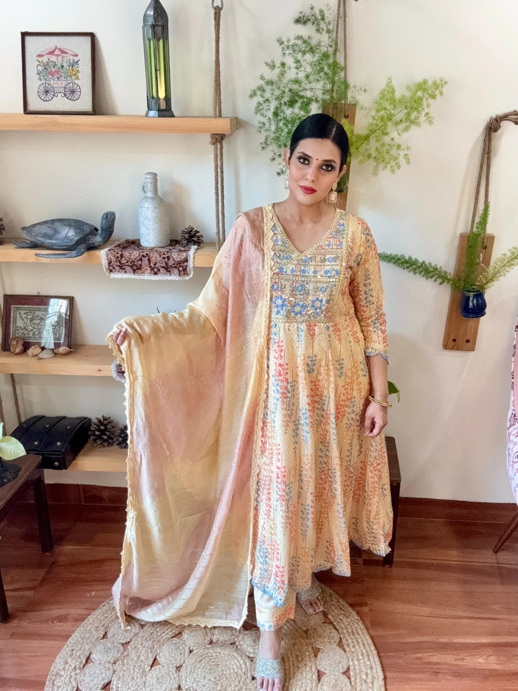Imara Pastel Yellow Cotton Suit | Param Iqbal 