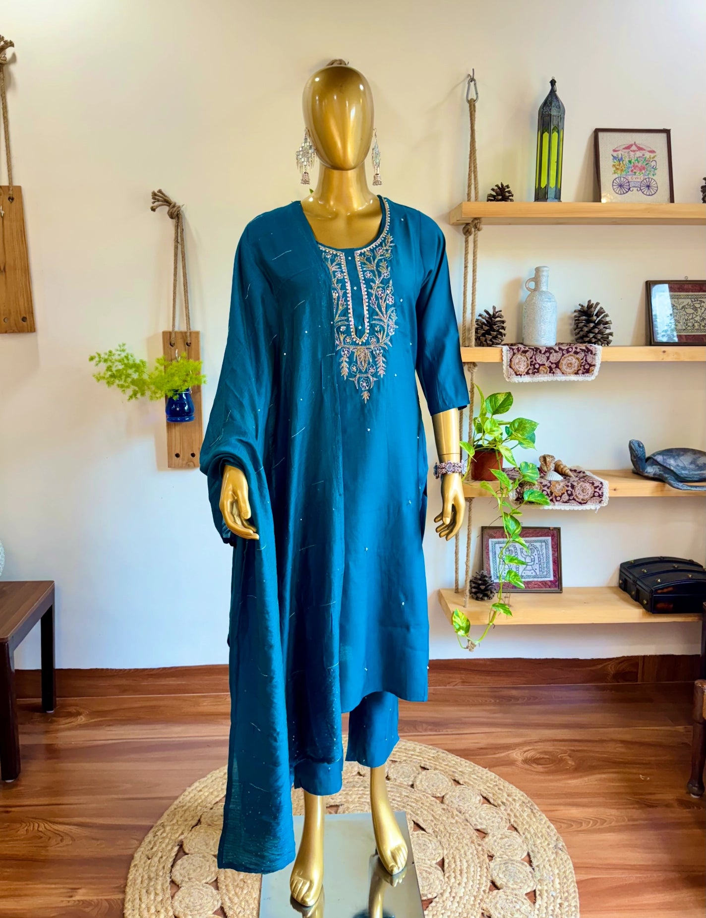   Mira Blue Silk Suit I Param Iqbal