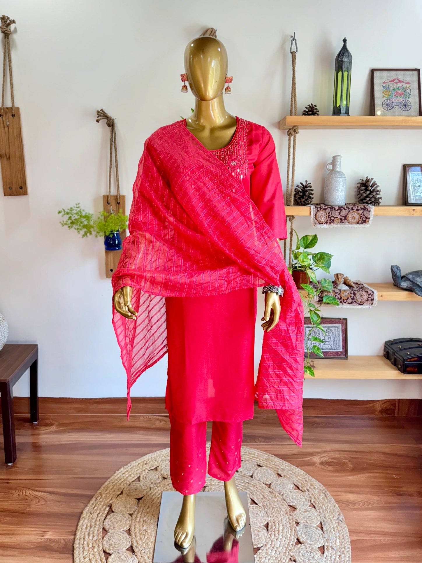 Mehreen Red Silk Suit