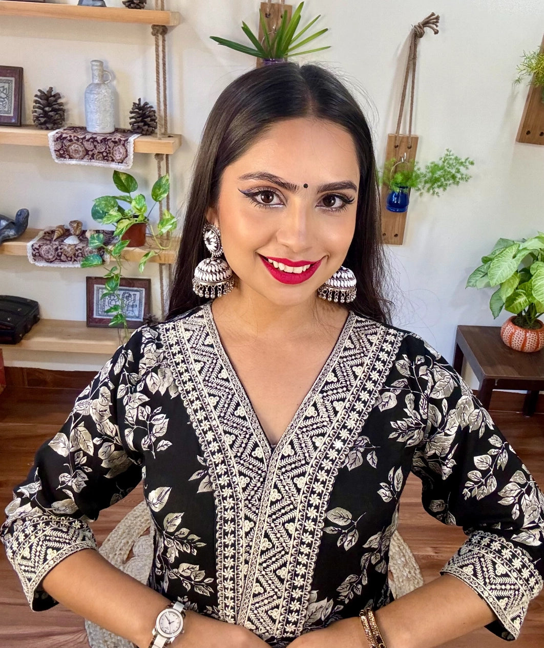 Rania Black Cotton Suit | Param Iqbal 