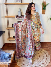 Umaiza Sea Green Crepe Suit | Param Iqbal