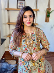 Umaiza Sea Green Crepe Suit | Param Iqbal