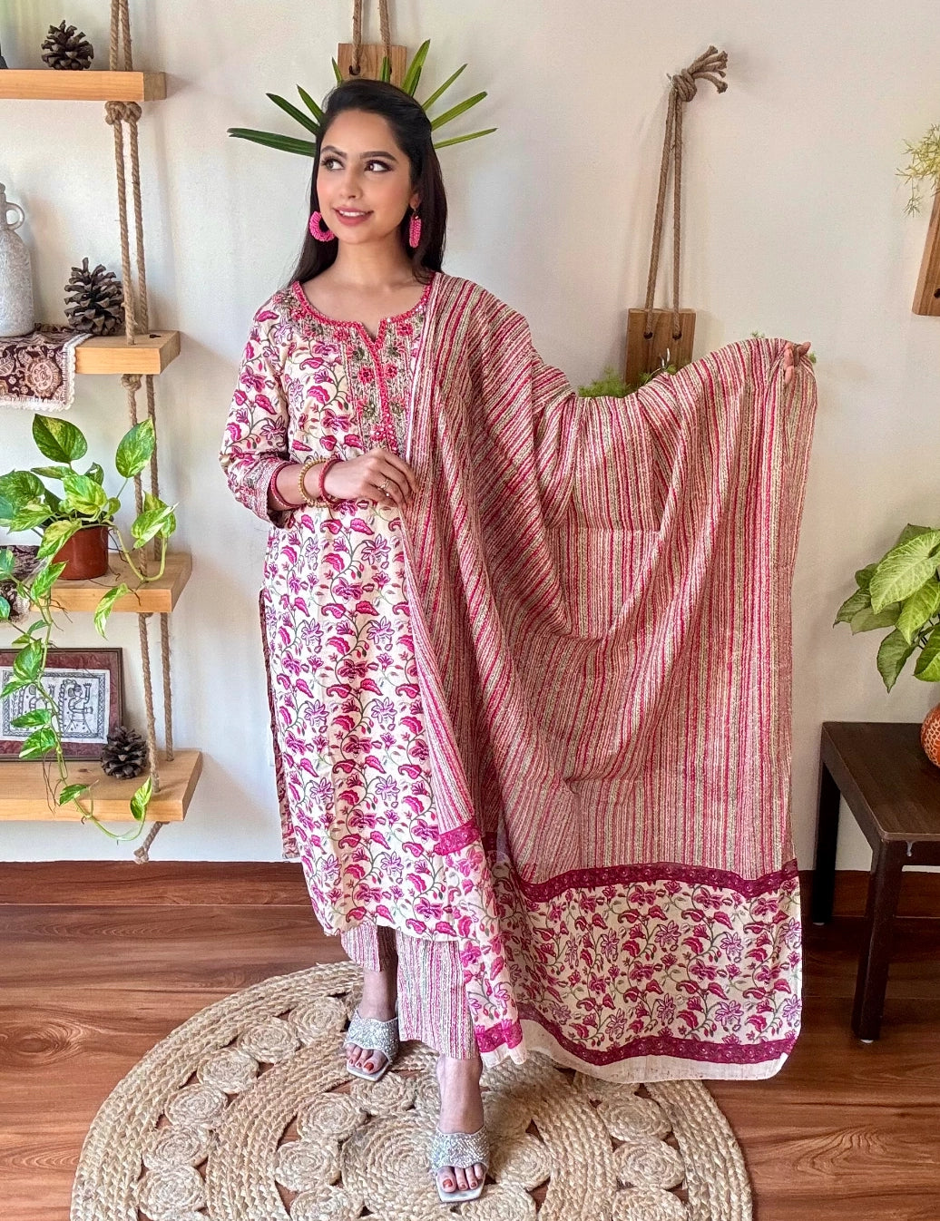 Sumaira Beige Cotton Suit | Param Iqbal 