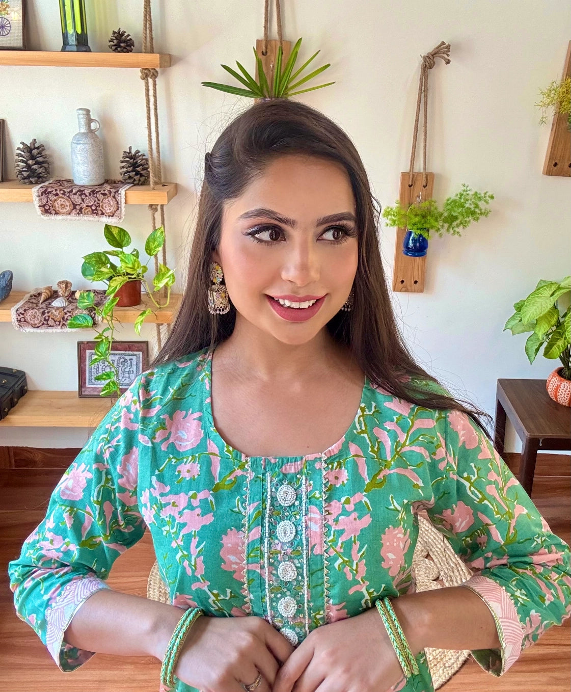 Haniya Green Cotton Suit | Param Iqbal 