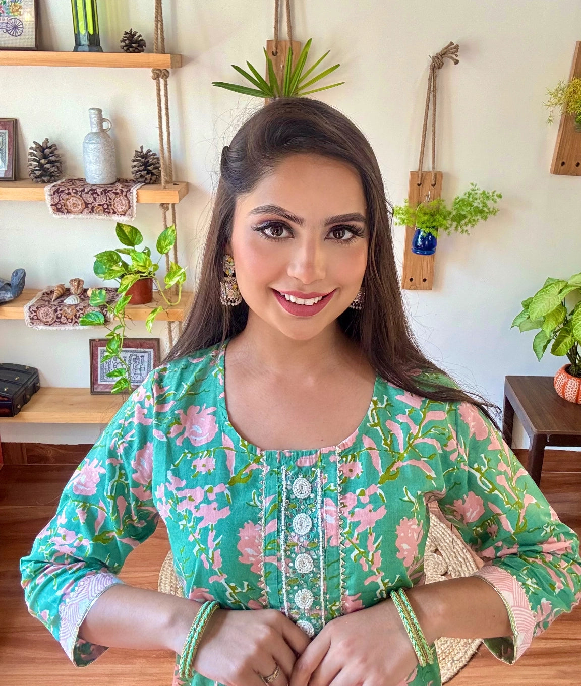 Haniya Green Cotton Suit | Param Iqbal 