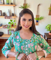 Haniya Green Cotton Suit | Param Iqbal 