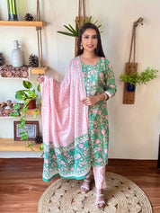 Haniya Green Cotton Suit | Param Iqbal 