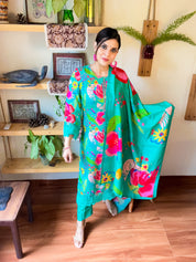 Anaya Turquoise Muslin Suit | param Iqbal