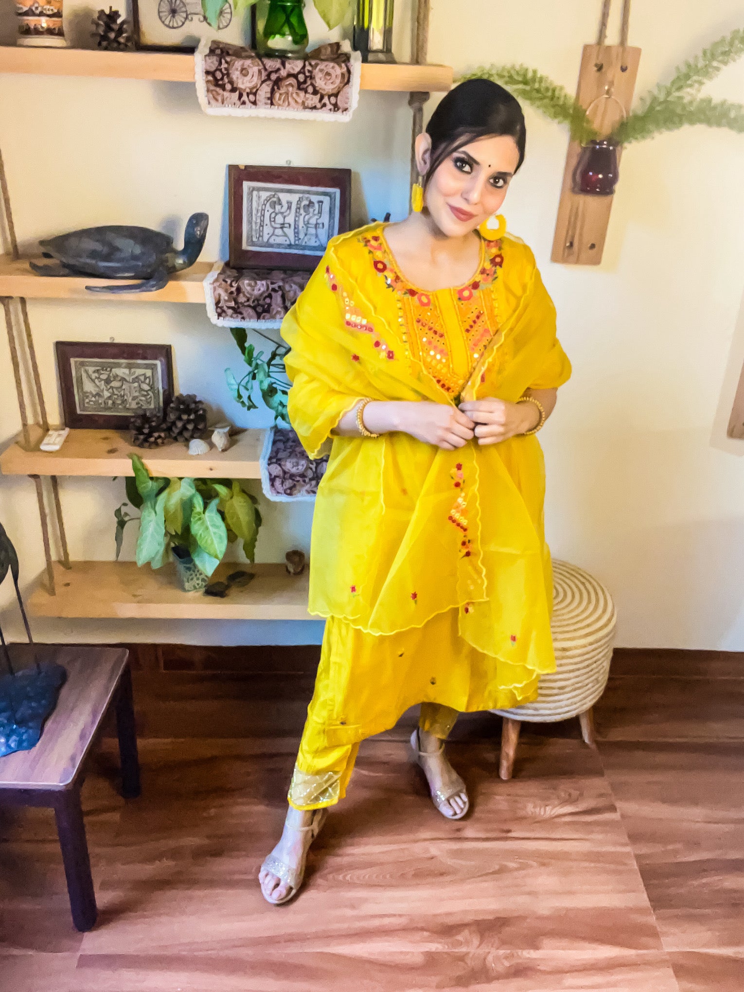 Noor Yellow Dola Silk Suit | Param Iqbal 