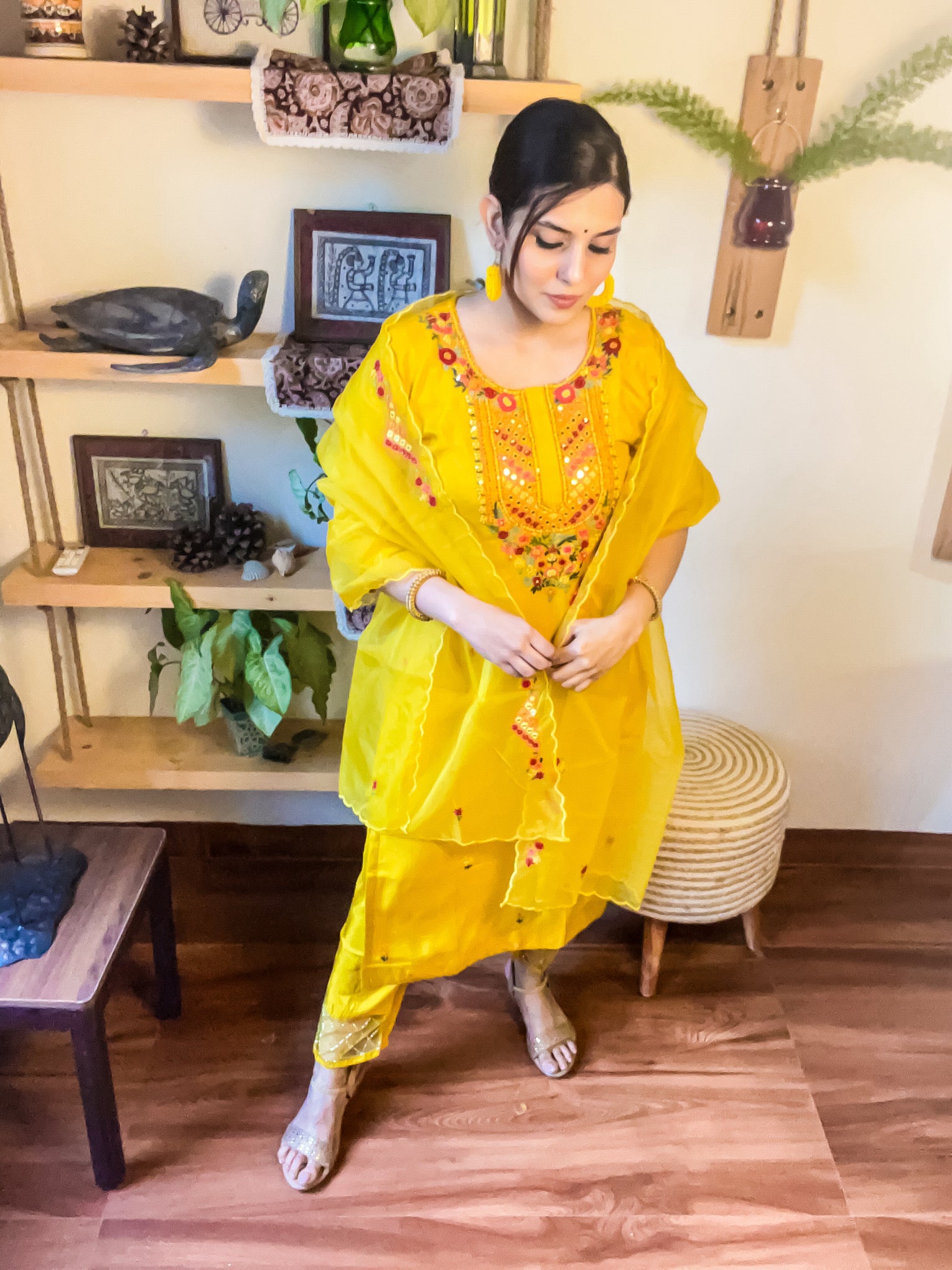 Noor Yellow Dola Silk Suit | Param Iqbal 