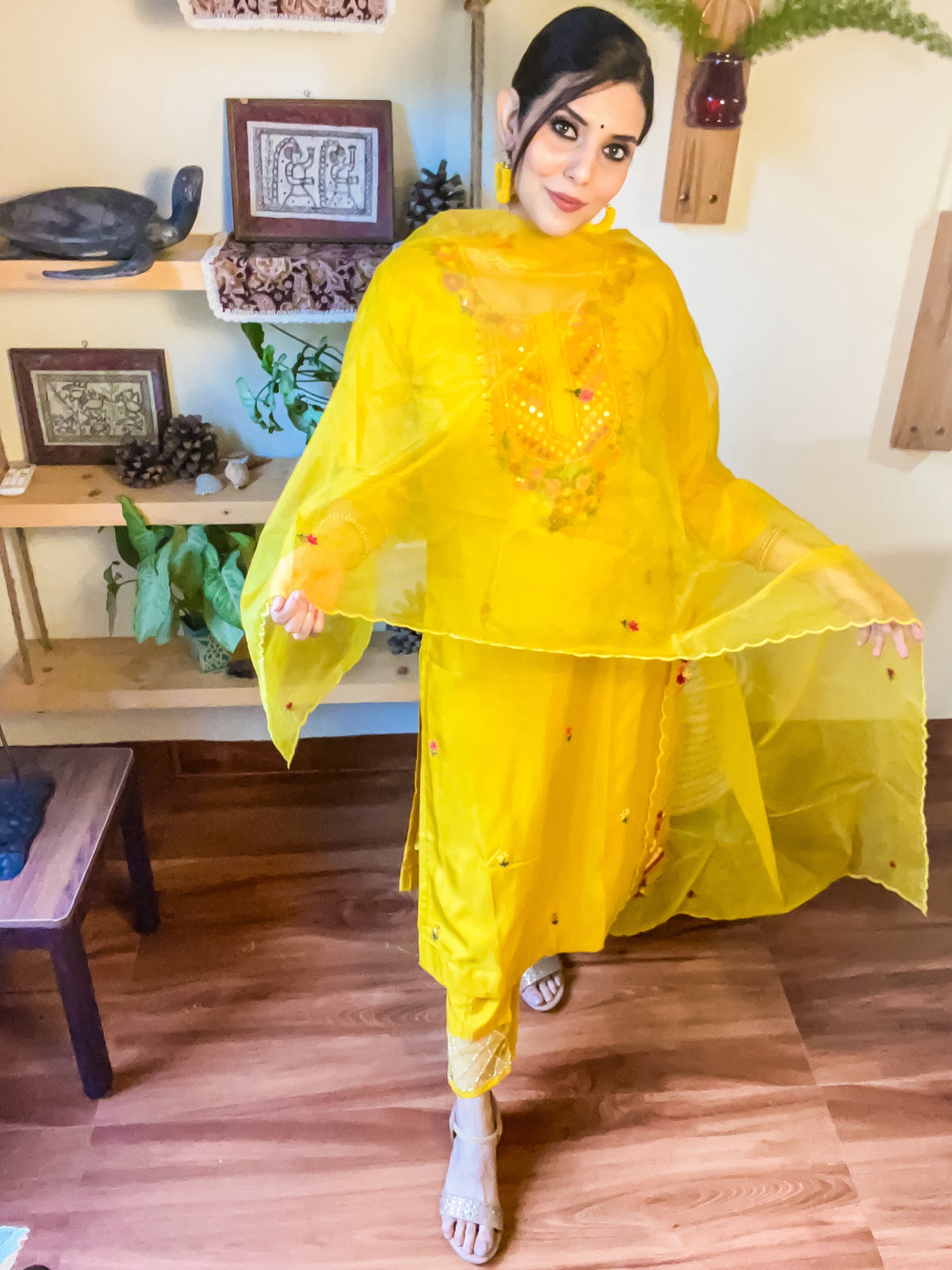 Noor Yellow Dola Silk Suit | Param Iqbal 